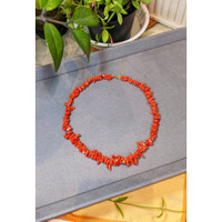 121.38 Ct. Coral Multi Stone Necklace, 18K Yellow Gold Life Style