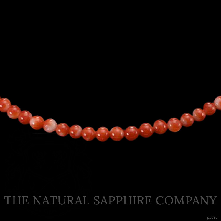 52.85 Ct. Coral Multi Stone Necklace, 18K Yellow Gold