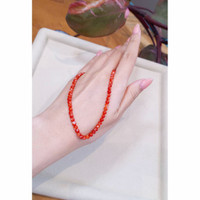 52.85 Ct. Coral Multi Stone Necklace, 18K Yellow Gold Life Style