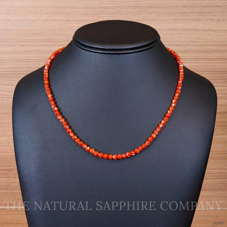 52.85 Ct. Coral Multi Stone Necklace, 18K Yellow Gold