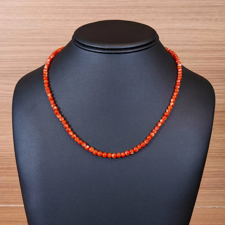 52.85 Ct. Coral Multi Stone Necklace, 18K Yellow Gold