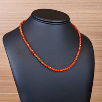 52.85 Ct. Coral Multi Stone Necklace, 18K Yellow Gold Life Style