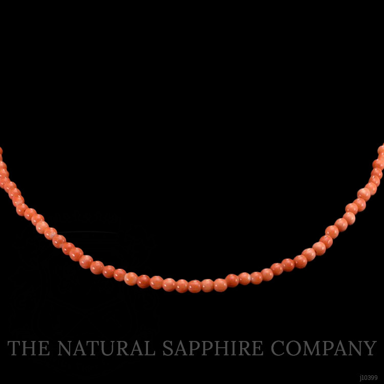 38.11 Ct. Coral Multi Stone Necklace, 18K White Gold