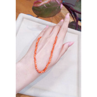 38.11 Ct. Coral Multi Stone Necklace, 18K White Gold Life Style