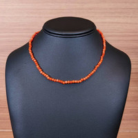 38.11 Ct. Coral Multi Stone Necklace, 18K White Gold Life Style