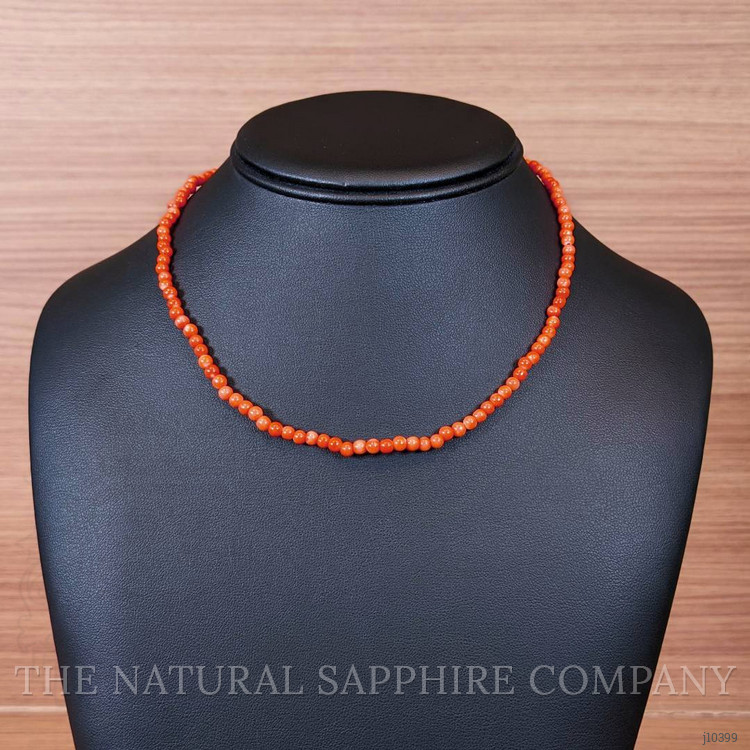 38.11 Ct. Coral Multi Stone Necklace, 18K White Gold