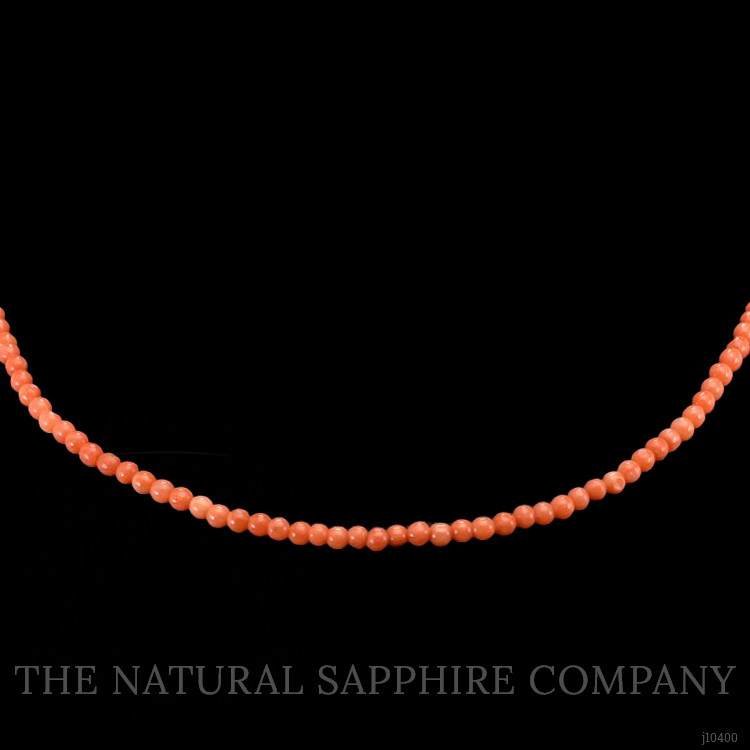 40.16 Ct. Coral Multi Stone Necklace, 18K Yellow Gold