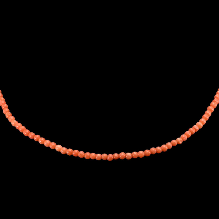 40.16 Ct. Coral Multi Stone Necklace, 18K Yellow Gold