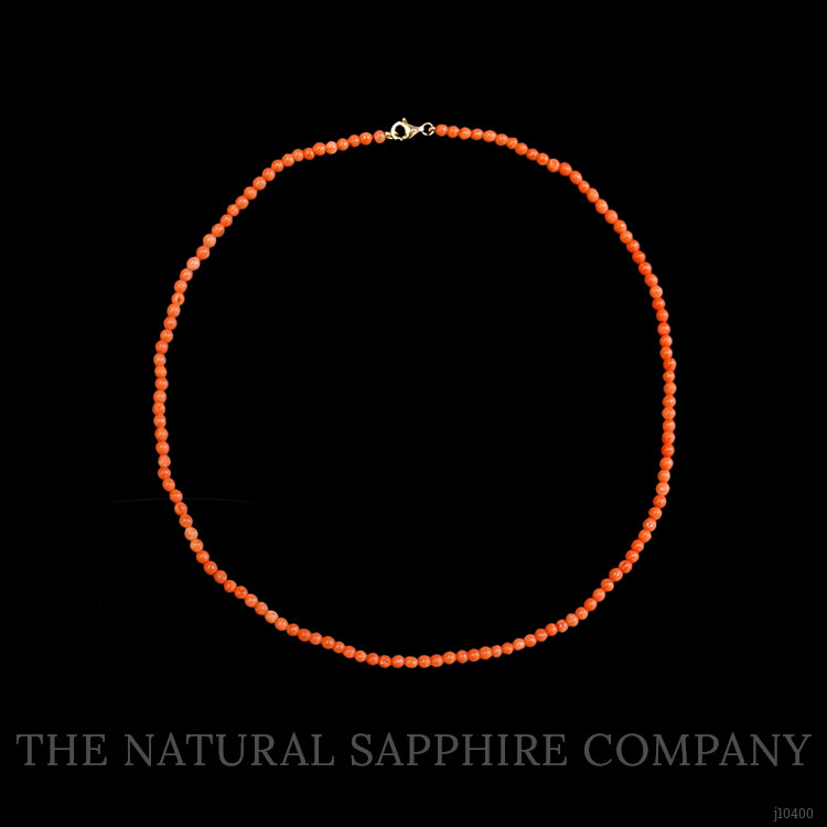 40.16 Ct. Coral Multi Stone Necklace, 18K Yellow Gold