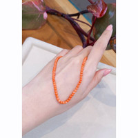 40.16 Ct. Coral Multi Stone Necklace, 18K Yellow Gold Life Style