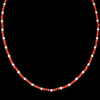 15.85 Ct. Coral Pearl Multi Stone Necklace, 18K Yellow Gold Video