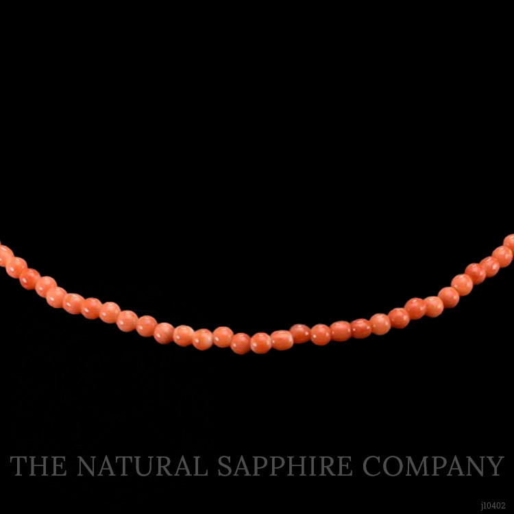 31.61 Ct. Coral Multi Stone Necklace, 18K Yellow Gold