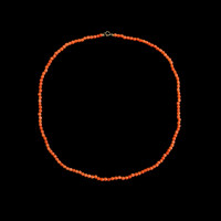 31.61 Ct. Coral Multi Stone Necklace, 18K Yellow Gold Image