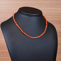 31.61 Ct. Coral Multi Stone Necklace, 18K Yellow Gold Life Style