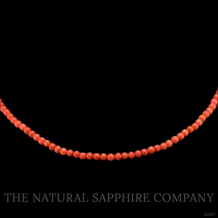 36.93 Ct. Coral Multi Stone Necklace, 18K Yellow Gold