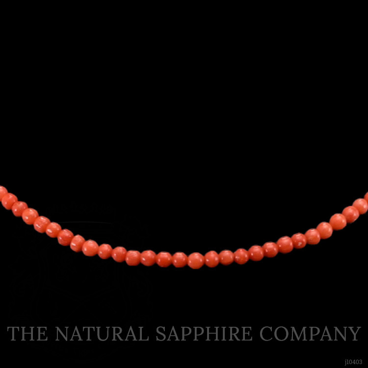 36.93 Ct. Coral Multi Stone Necklace, 18K Yellow Gold