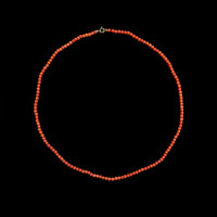 36.93 Ct. Coral Multi Stone Necklace, 18K Yellow Gold Image