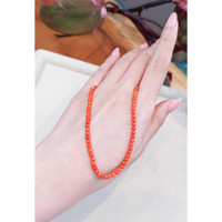 36.93 Ct. Coral Multi Stone Necklace, 18K Yellow Gold Life Style