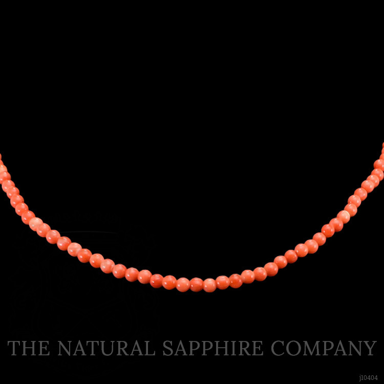 37.80 Ct. Coral Multi Stone Necklace, 18K Yellow Gold