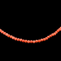 37.80 Ct. Coral Multi Stone Necklace, 18K Yellow Gold Image