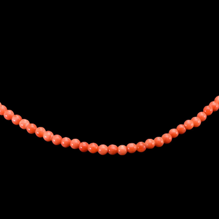 37.80 Ct. Coral Multi Stone Necklace, 18K Yellow Gold