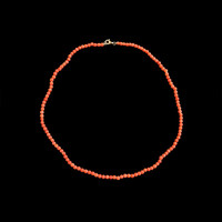37.80 Ct. Coral Multi Stone Necklace, 18K Yellow Gold Image
