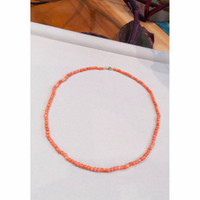 37.80 Ct. Coral Multi Stone Necklace, 18K Yellow Gold Life Style