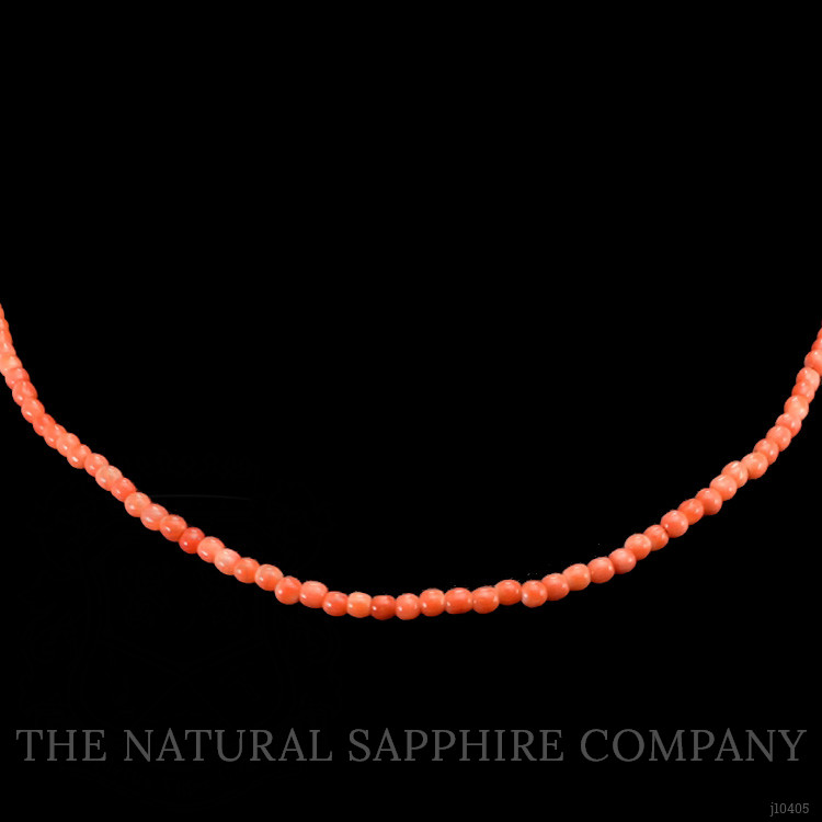 26.14 Ct. Coral Antique Style Necklace, 18K Yellow Gold