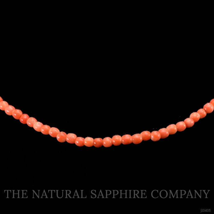 26.14 Ct. Coral Antique Style Necklace, 18K Yellow Gold