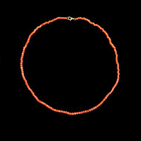 26.14 Ct. Coral Antique Style Necklace, 18K Yellow Gold Image