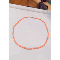 26.14 Ct. Coral Antique Style Necklace, 18K Yellow Gold Life Style