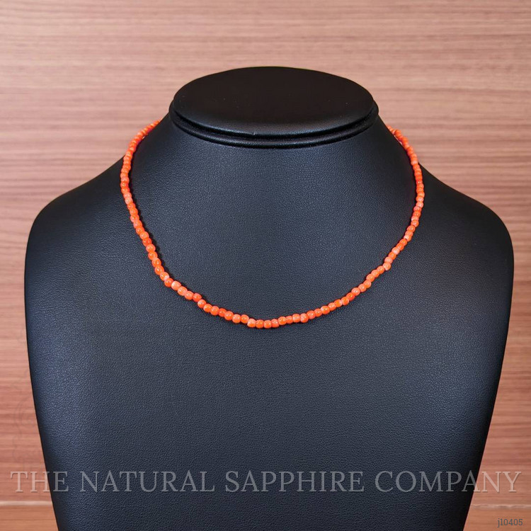 26.14 Ct. Coral Antique Style Necklace, 18K Yellow Gold