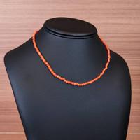 26.14 Ct. Coral Antique Style Necklace, 18K Yellow Gold Life Style