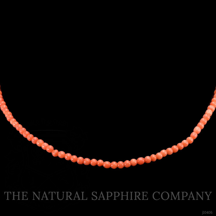33.33 Ct. Coral Multi Stone Necklace, 18K Yellow Gold