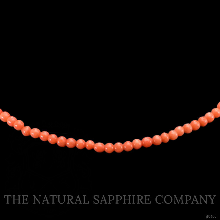 33.33 Ct. Coral Multi Stone Necklace, 18K Yellow Gold