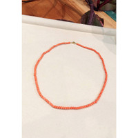 33.33 Ct. Coral Multi Stone Necklace, 18K Yellow Gold Life Style