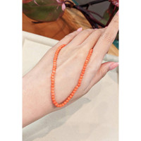 33.33 Ct. Coral Multi Stone Necklace, 18K Yellow Gold Life Style