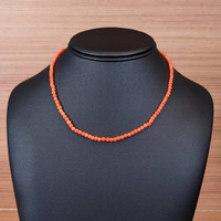 33.33 Ct. Coral Multi Stone Necklace, 18K Yellow Gold Life Style