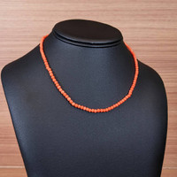 33.33 Ct. Coral Multi Stone Necklace, 18K Yellow Gold Life Style