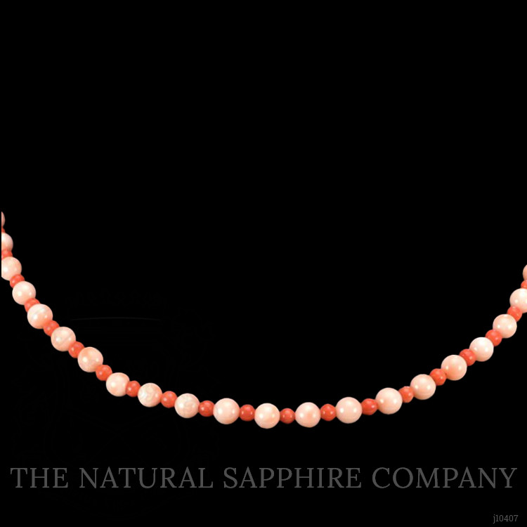 36.02 Ct. Coral Coral Multi Stone Necklace, 18K Yellow Gold