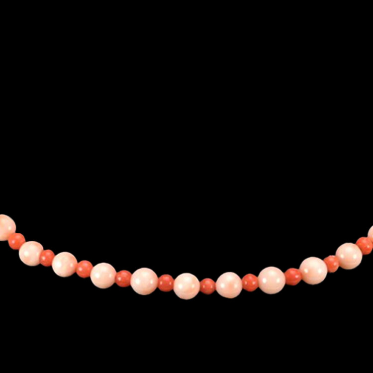 36.02 Ct. Coral Coral Multi Stone Necklace, 18K Yellow Gold
