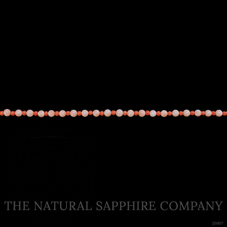 36.02 Ct. Coral Coral Multi Stone Necklace, 18K Yellow Gold