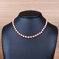 36.02 Ct. Coral Coral Multi Stone Necklace, 18K Yellow Gold Life Style