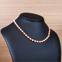36.02 Ct. Coral Coral Multi Stone Necklace, 18K Yellow Gold Life Style