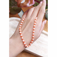 36.02 Ct. Coral Coral Multi Stone Necklace, 18K Yellow Gold Life Style