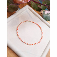 36.02 Ct. Coral Coral Multi Stone Necklace, 18K Yellow Gold Life Style