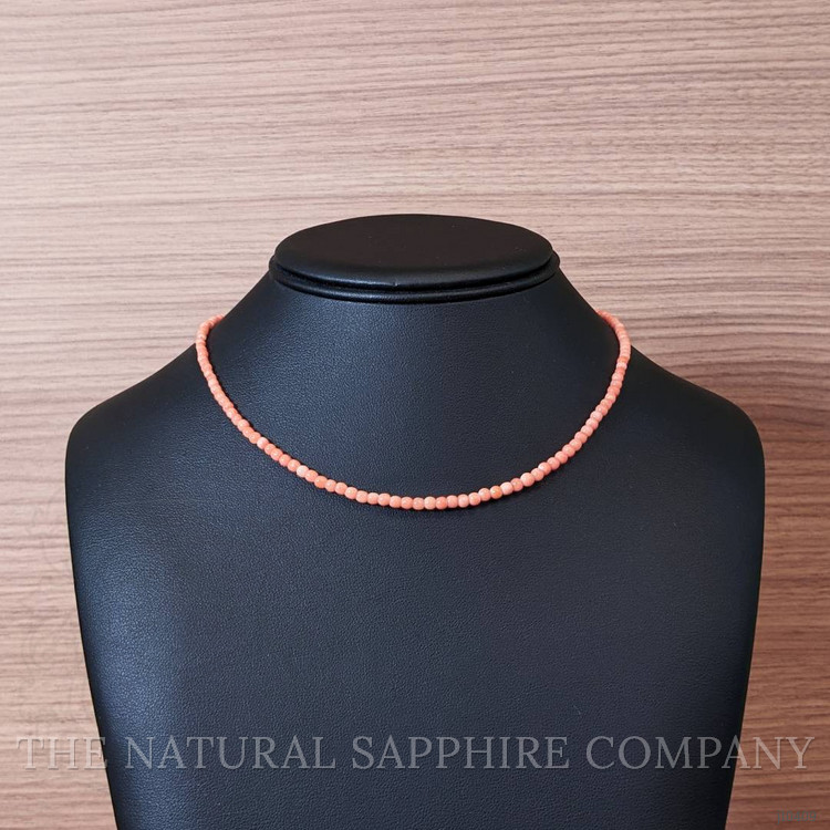 25.00 Ct. Coral Multi Stone Necklace, 18K White Gold