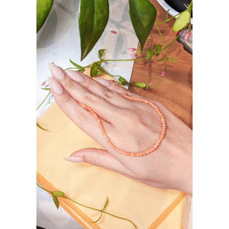 25.00 Ct. Coral Multi Stone Necklace, 18K White Gold