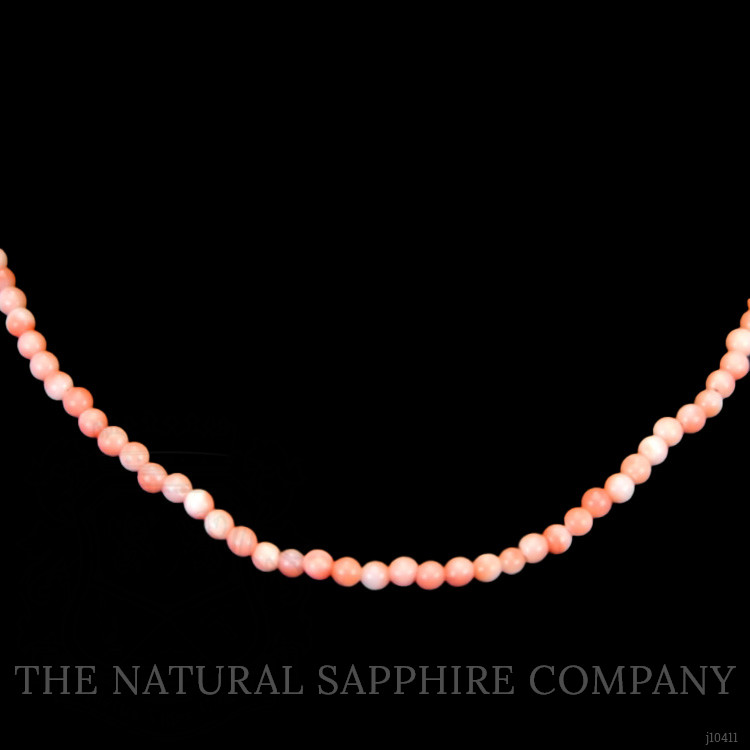 47.21 Ct. Coral Multi Stone Necklace, 18K White Gold