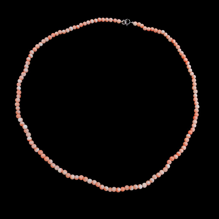 47.21 Ct. Coral Multi Stone Necklace, 18K White Gold
